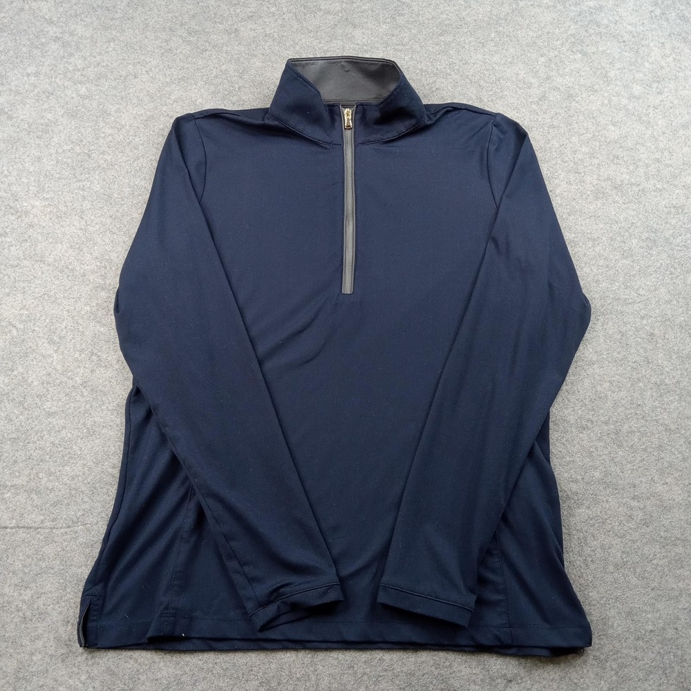 Fairway Greene Pullover Men Medium FG Golf 1/4 Zip Mock Neck Stretch Casual Top